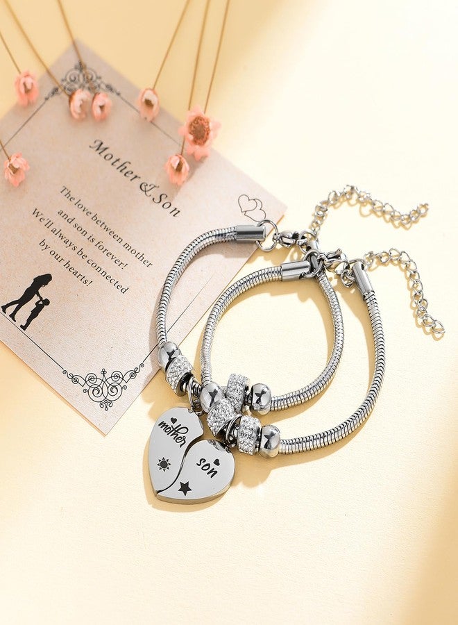 Yonhon Mother Son Bracelet Set for 2, Mom Son Matching Bracelets for 2 - Image 3